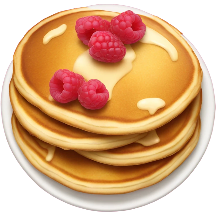 Pancakes with raspberries and cream emoji