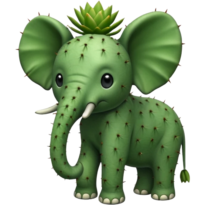 hybrid of an elephant and a cactus emoji
