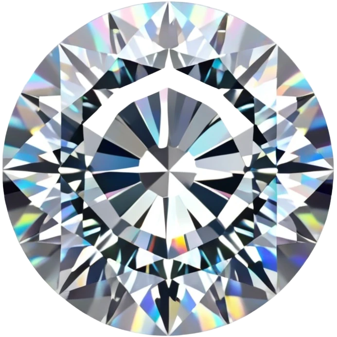 Make it 3D emoji style: add a silver jewelry setting to the round cut white diamond with subtle holographic glow emoji