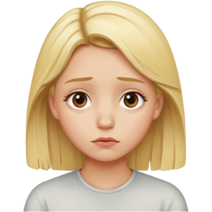 Blonde girl sighing sad emoji