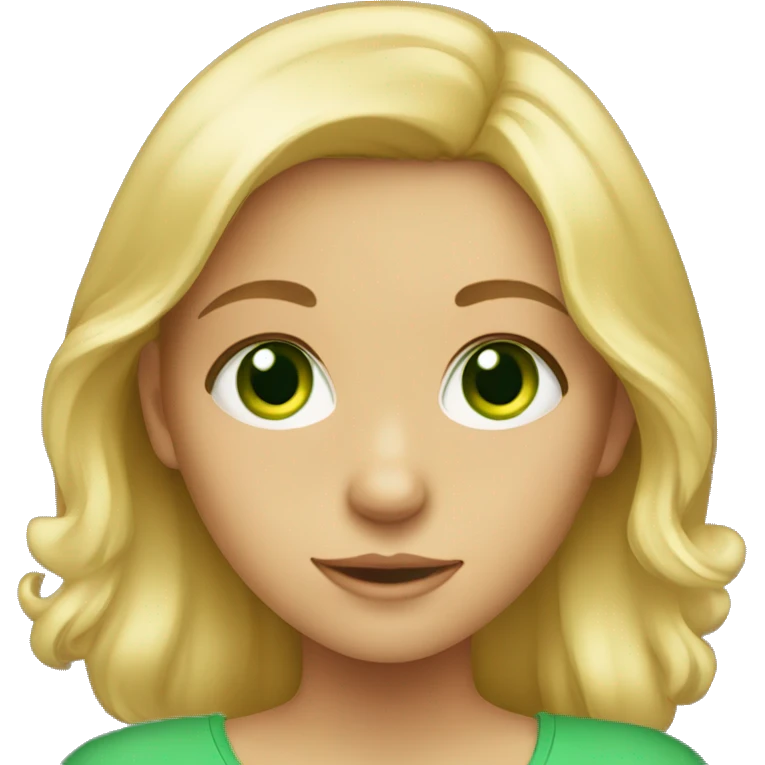 A Young blonde Girl whit Green eyes  emoji