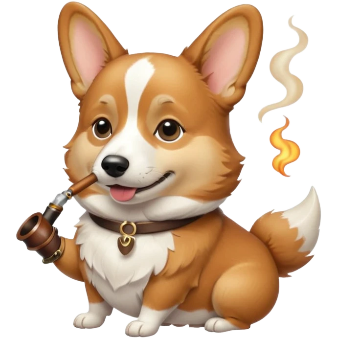 Corgi smoking emoji