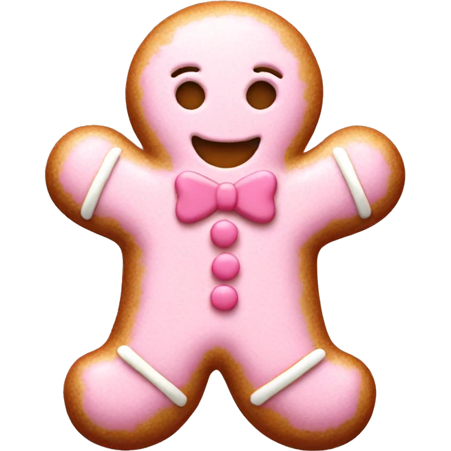 Pastel pink gingerbread man emoji
