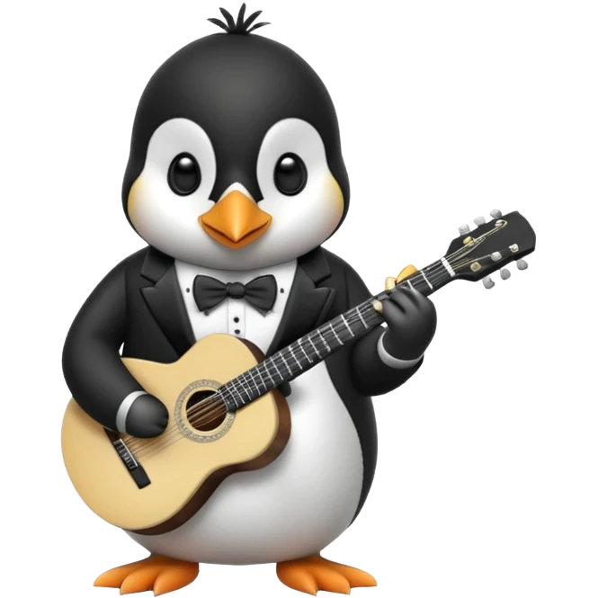 guitar hero penguin emoji