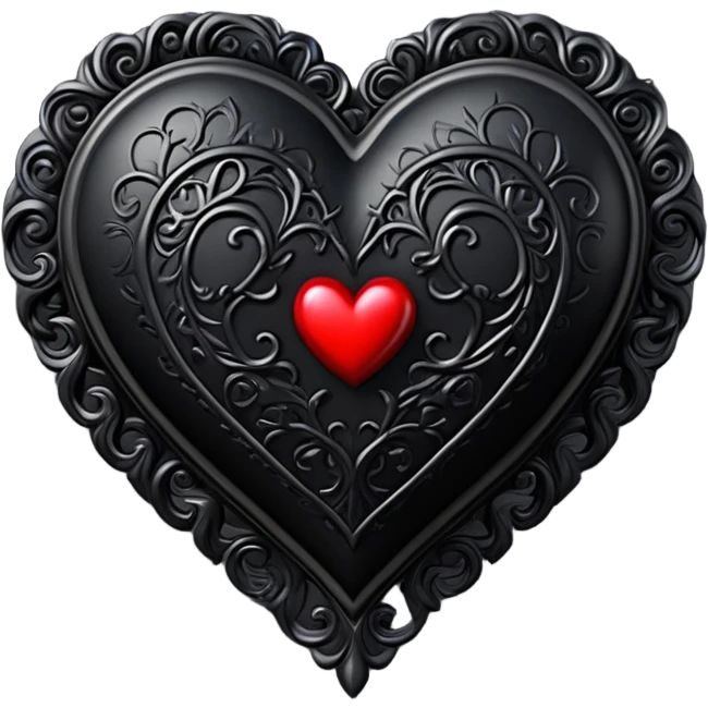 3d goth heart emoji