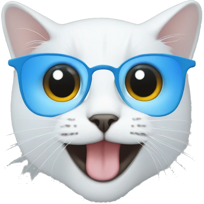 White cats black patch on eye with blue jersey on emoji