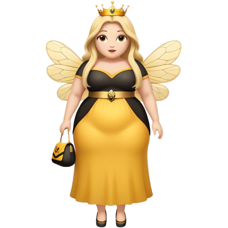 Full Body  plus size Queen bee woman with long blonde hair emoji