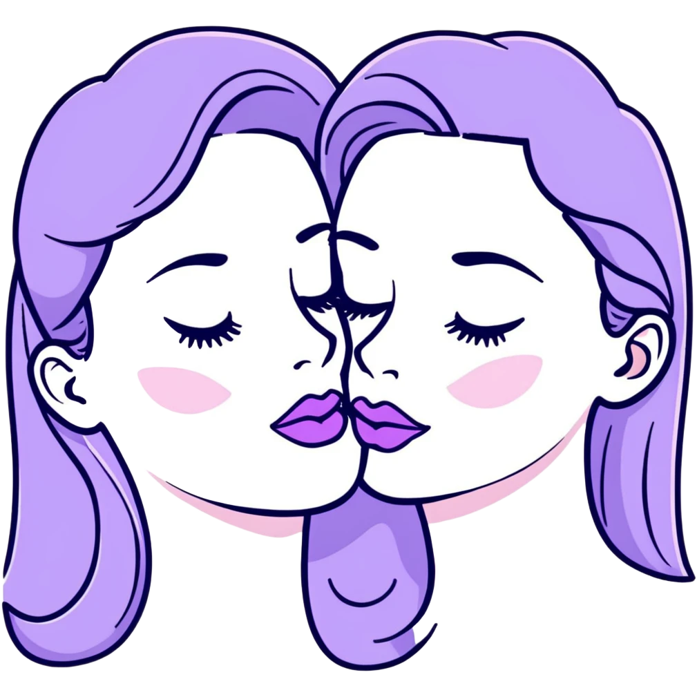 lilac pastel kiss emoji