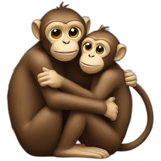 monkeys-hug-each-other emoji