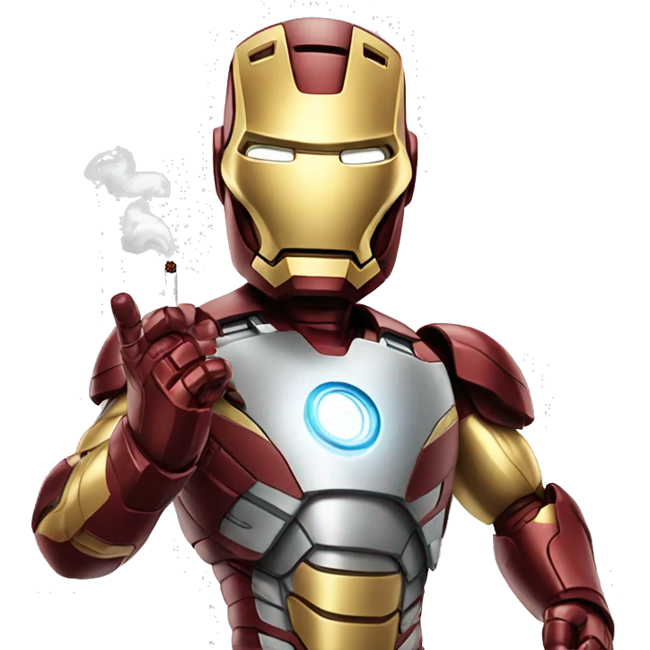 Ironman with a cigarette in his hand emoji
