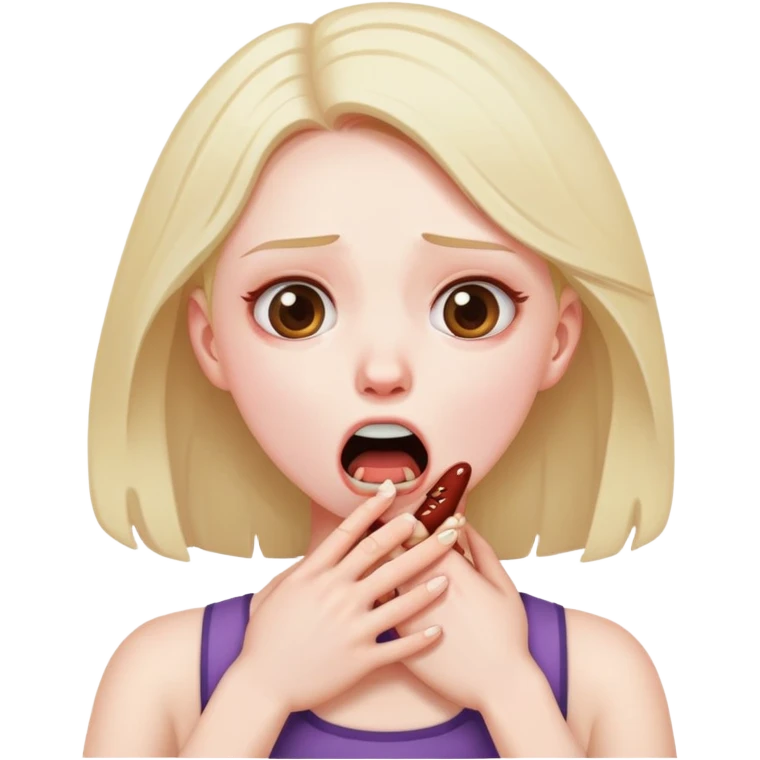 A girl choking her friend emoji