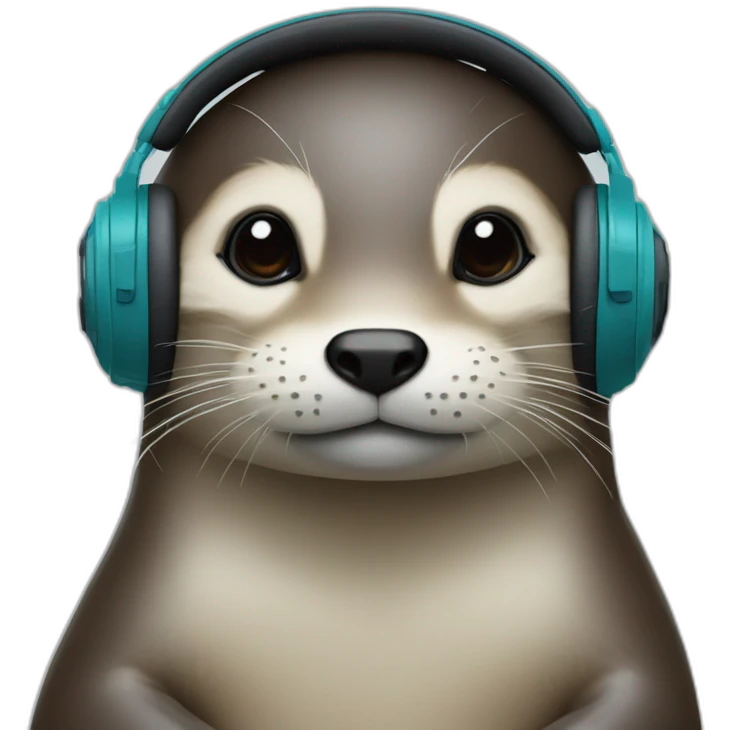 Loutre avec un casque Logitech emoji