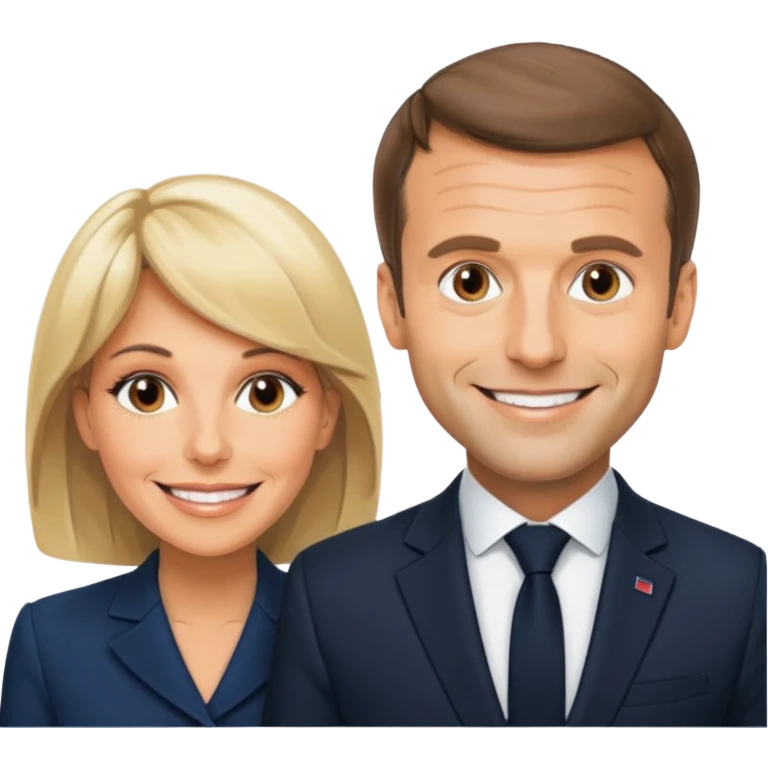 Emmanuel Macron  et Brigitte Macron  emoji