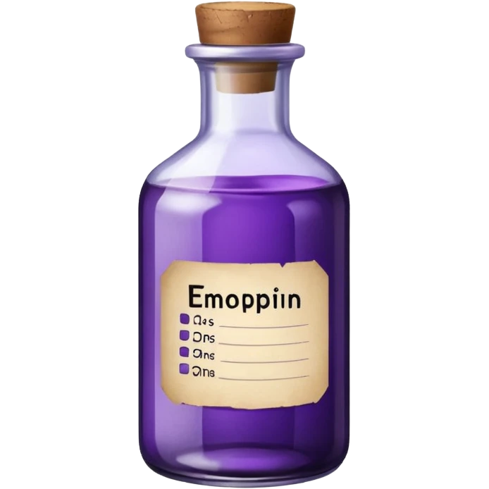 purple ink bottle with label emoji