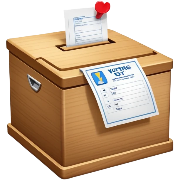 ballot box with voting slip being inserted emoji