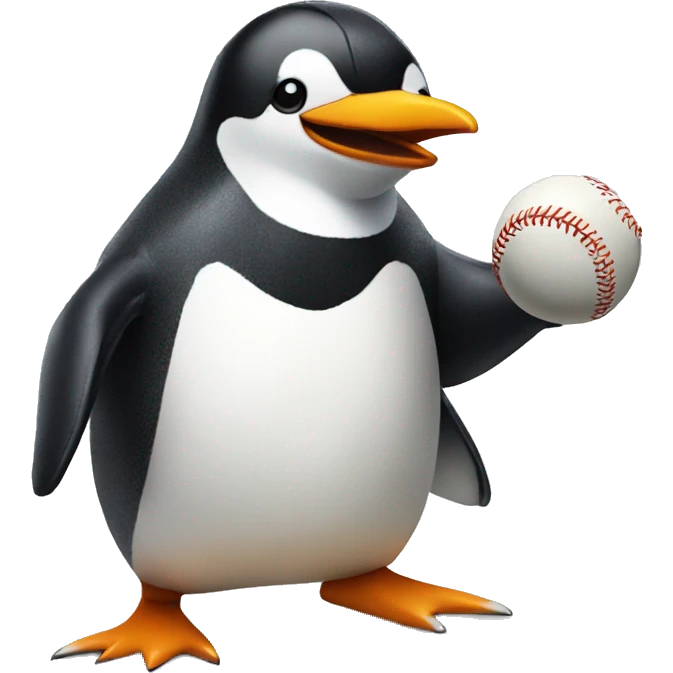 Penguin playing baseball emoji