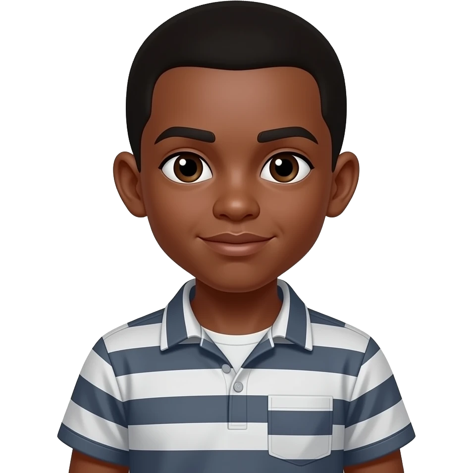 dark sking boy prisoner  half body close up emoji