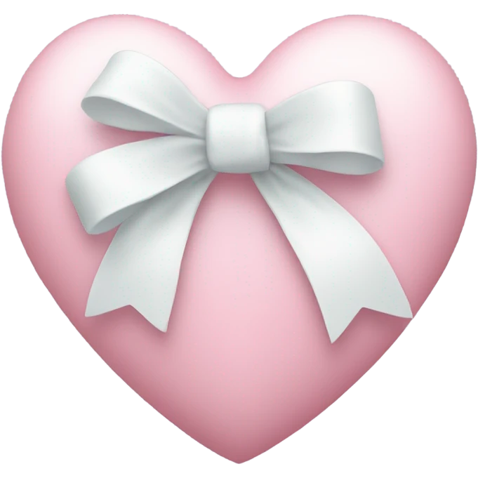 Pastel pink heart with white bow emoji