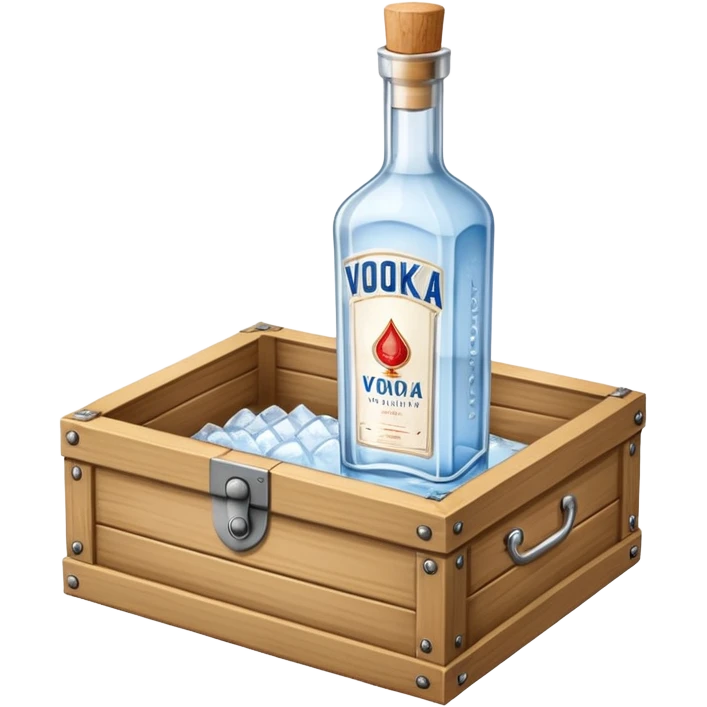 Wooden box with vodka emoji