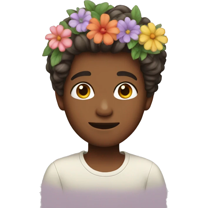 boys with flowers in hair emoji