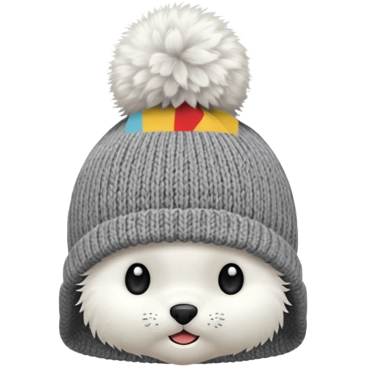 beanie with A fluffy pom-pom emoji