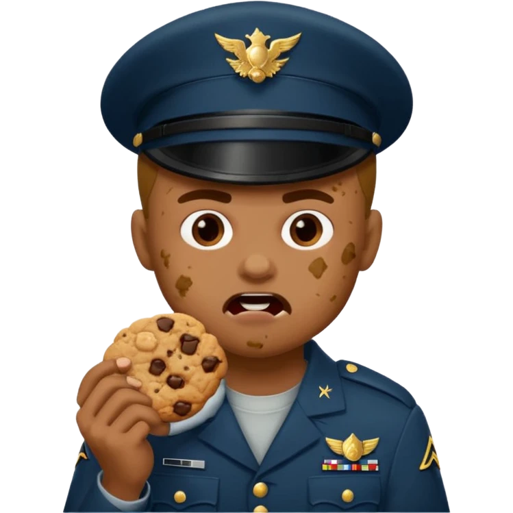 Militar mordiendo galleta emoji