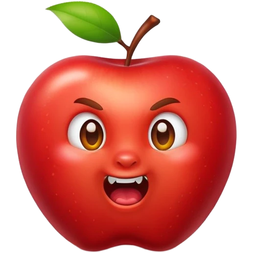 Growling apple emoji