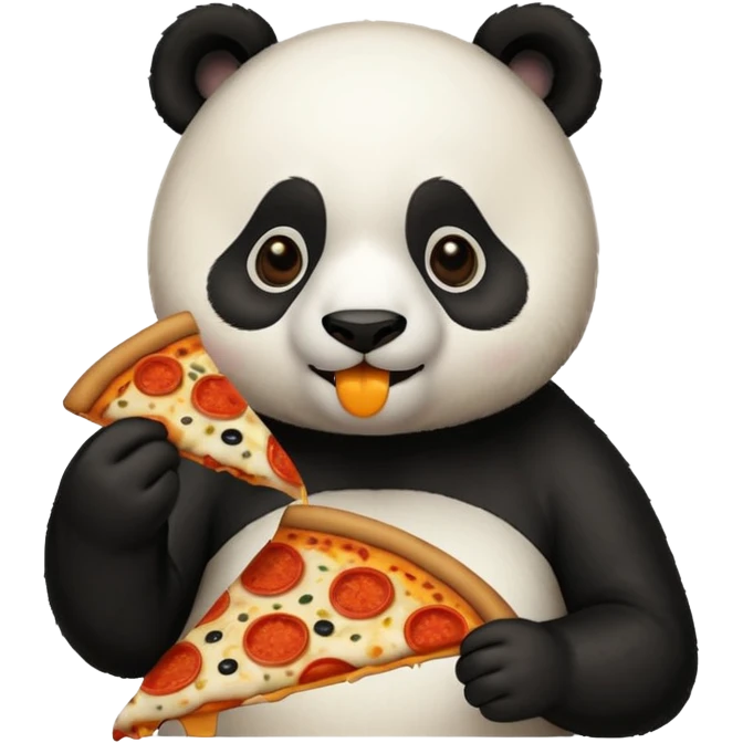 panda eating pizza emoji