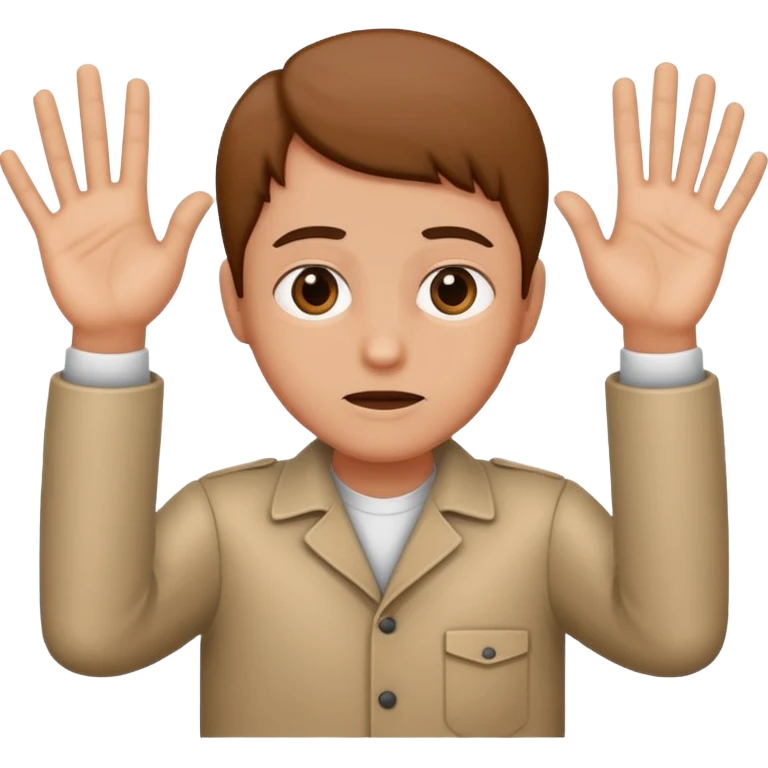 A person holding up their hands innocently (like they were accused of a crime) emoji