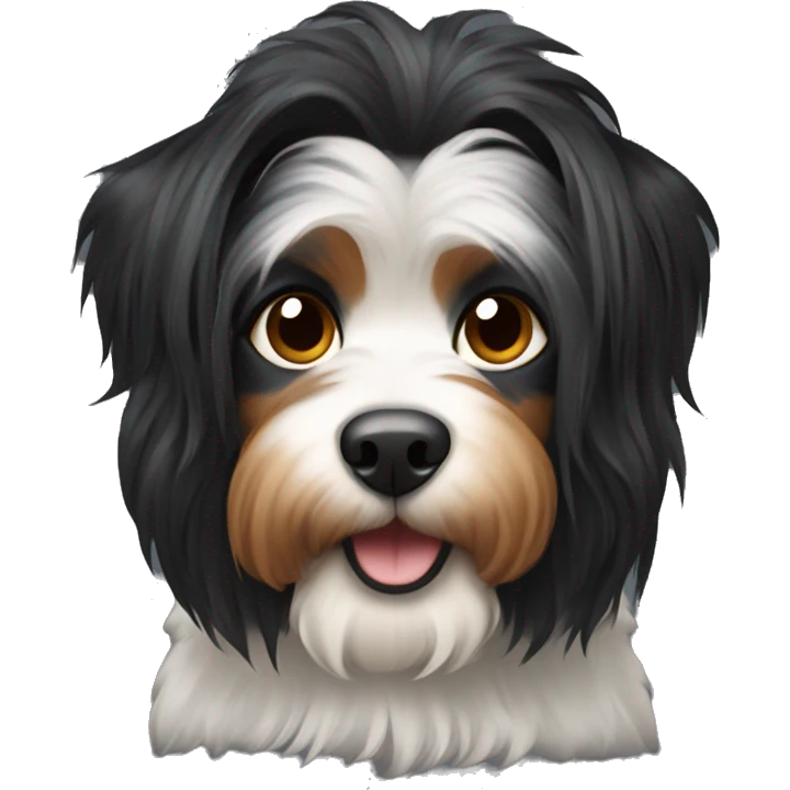 Yorshire black hair, dog emoji