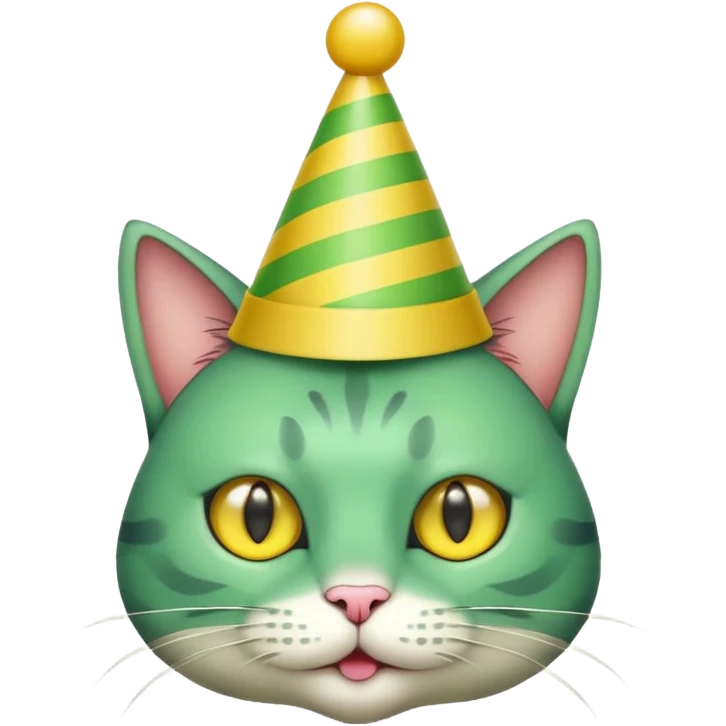 green cat full boy  with party hats emoji