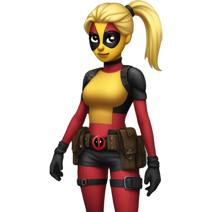 lady deadpool with a high yellow pony tail emoji