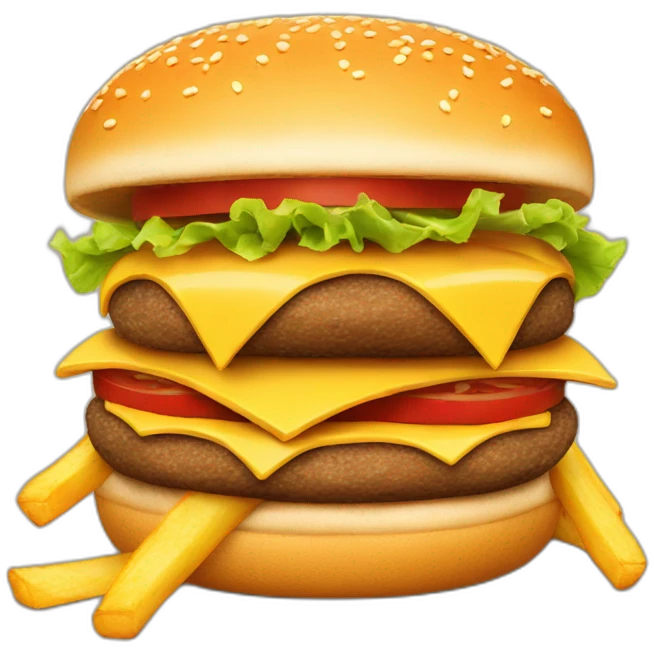 Burger with french fries emoji