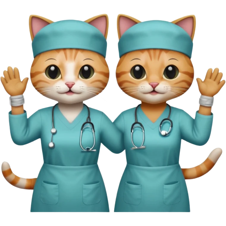 Cats dancing in operating theatre emoji
