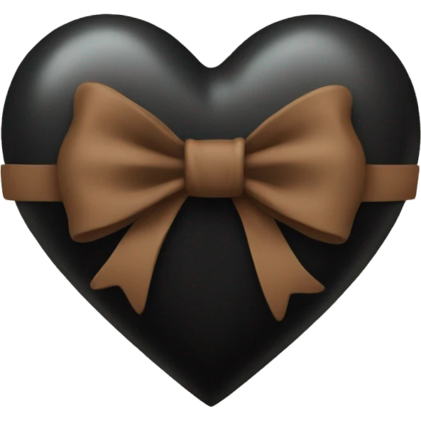 black heart with brown bow emoji