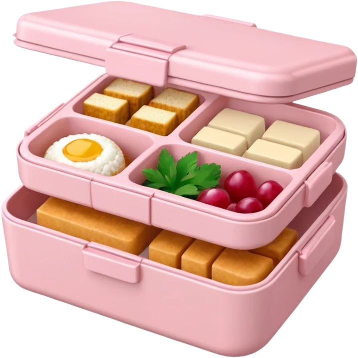 Light pink bento box open emoji