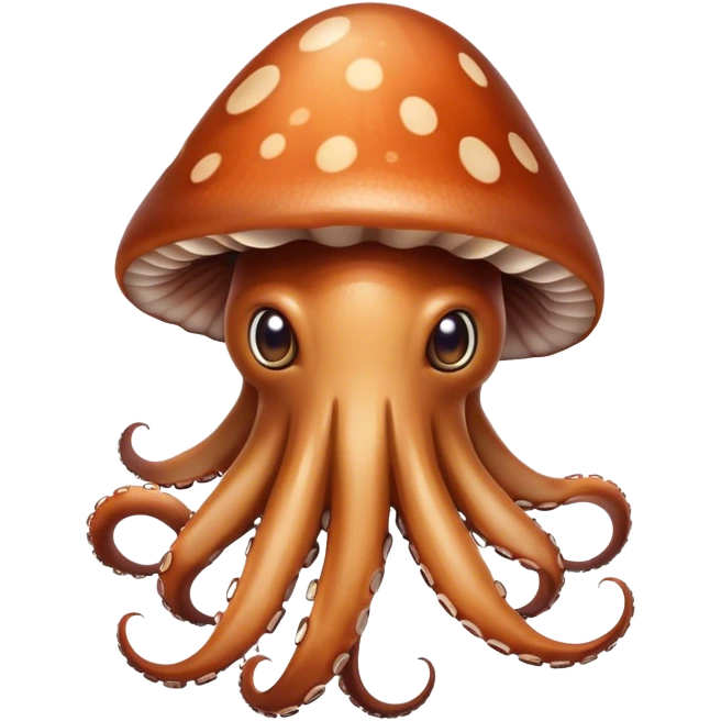 Squid mixed with a mushroom emoji