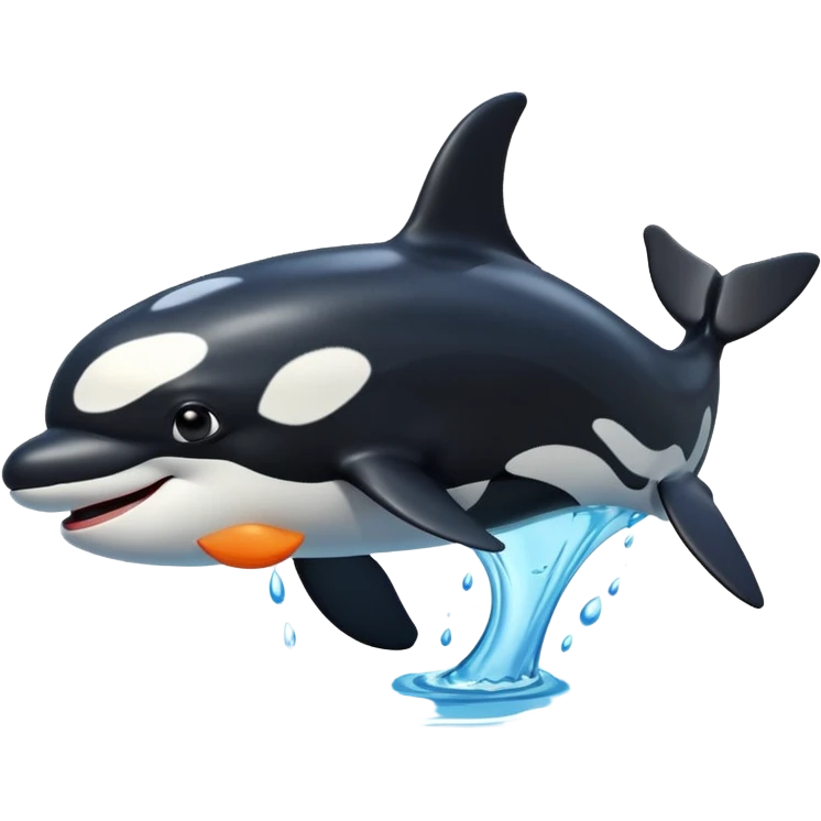 3d Cartoon orca with a tick emoji