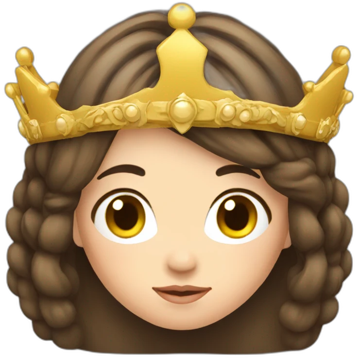 a brunette woman with a crown on the head, asian emoji