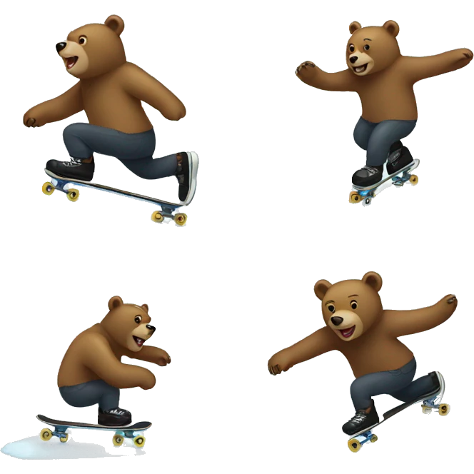 bear skating on ice emoji