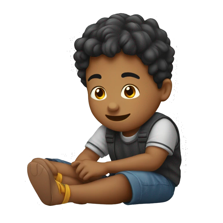 niño pequeño jugando emoji