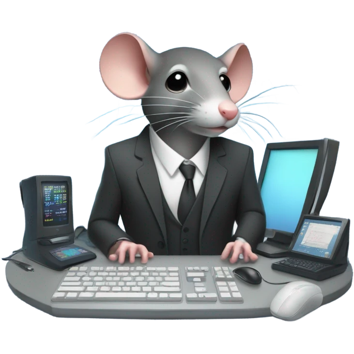 Rat in a suit hacking  emoji