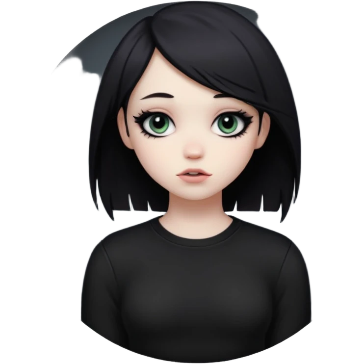 Emo femboy with big round butt, pale, makeup, booty, buttcrack emoji