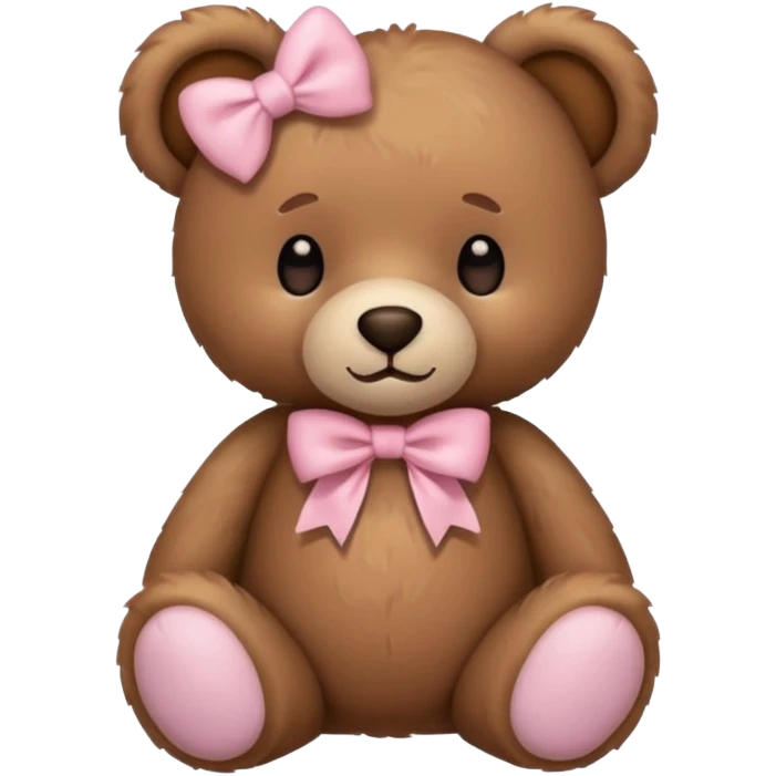 Teddy bear with light pink bow  emoji