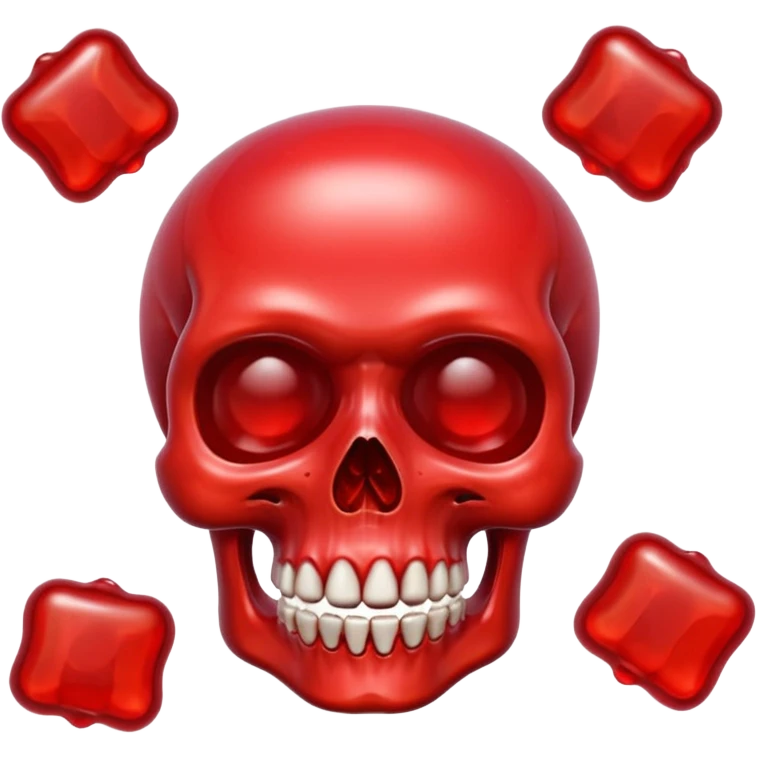 Skull red jelly Candy emoji
