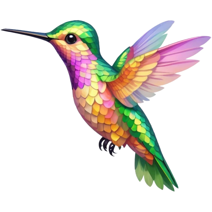 mostly peach pink plus yellow-green humming bird emoji