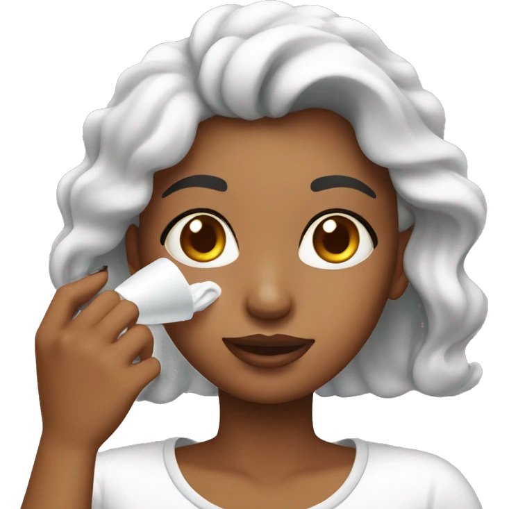  girl applying cream on face emoji