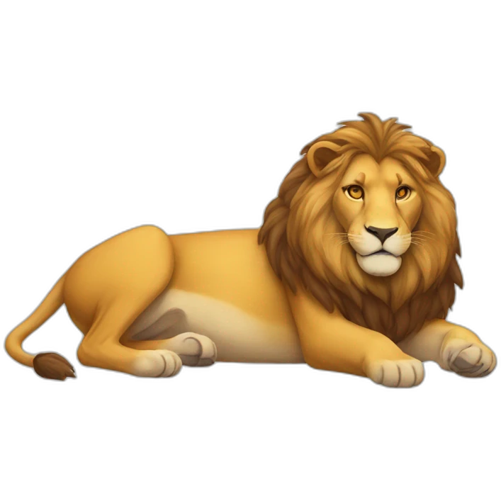 supine lion emoji