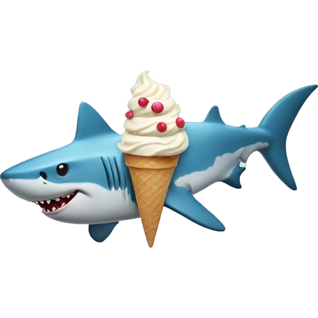Shark with ice Cream  emoji