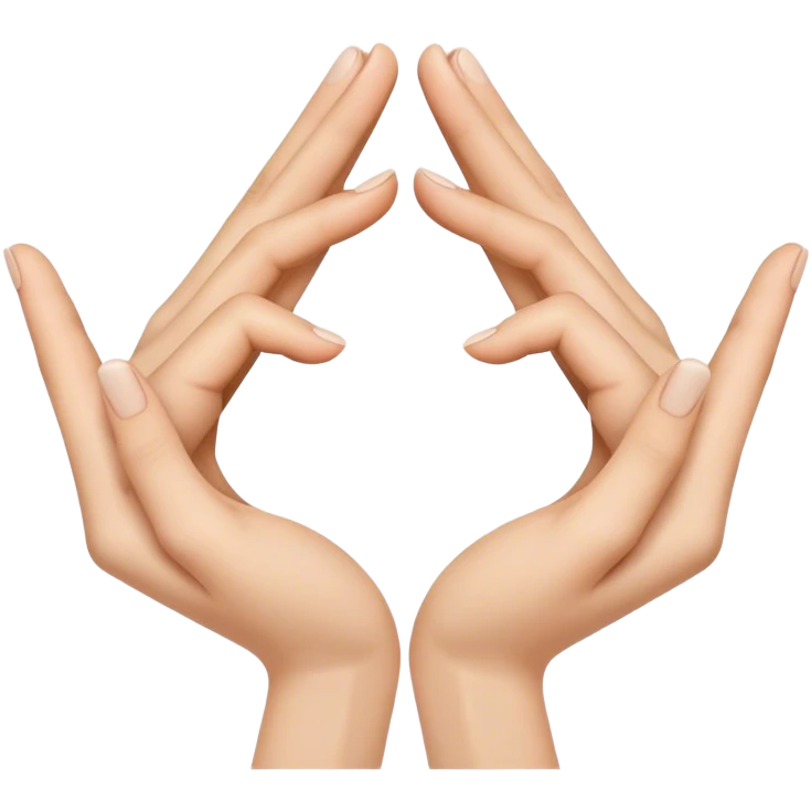 two hands clasping together to make a star shape with fingers  emoji